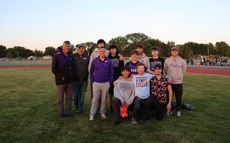 Rochelle track and field athletes and coaches at the 2026 Rochelle Sectional